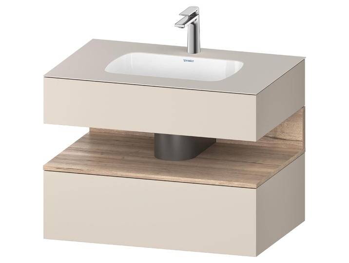 Duravit, Waschbecken, Qatego Einbauwaschtisch mit Konsolenwaschtischunterbau, 800x550x600mm, Nische Eiche Mamorier (550 mm, 800 mm) von DURAVIT