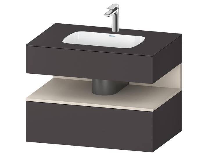 Duravit, Waschbecken, Qatego Einbauwaschtisch mit Konsolenwaschtischunterbau, 800x550x600mm, Nische Taupe Supermat (550 mm, 800 mm) von DURAVIT