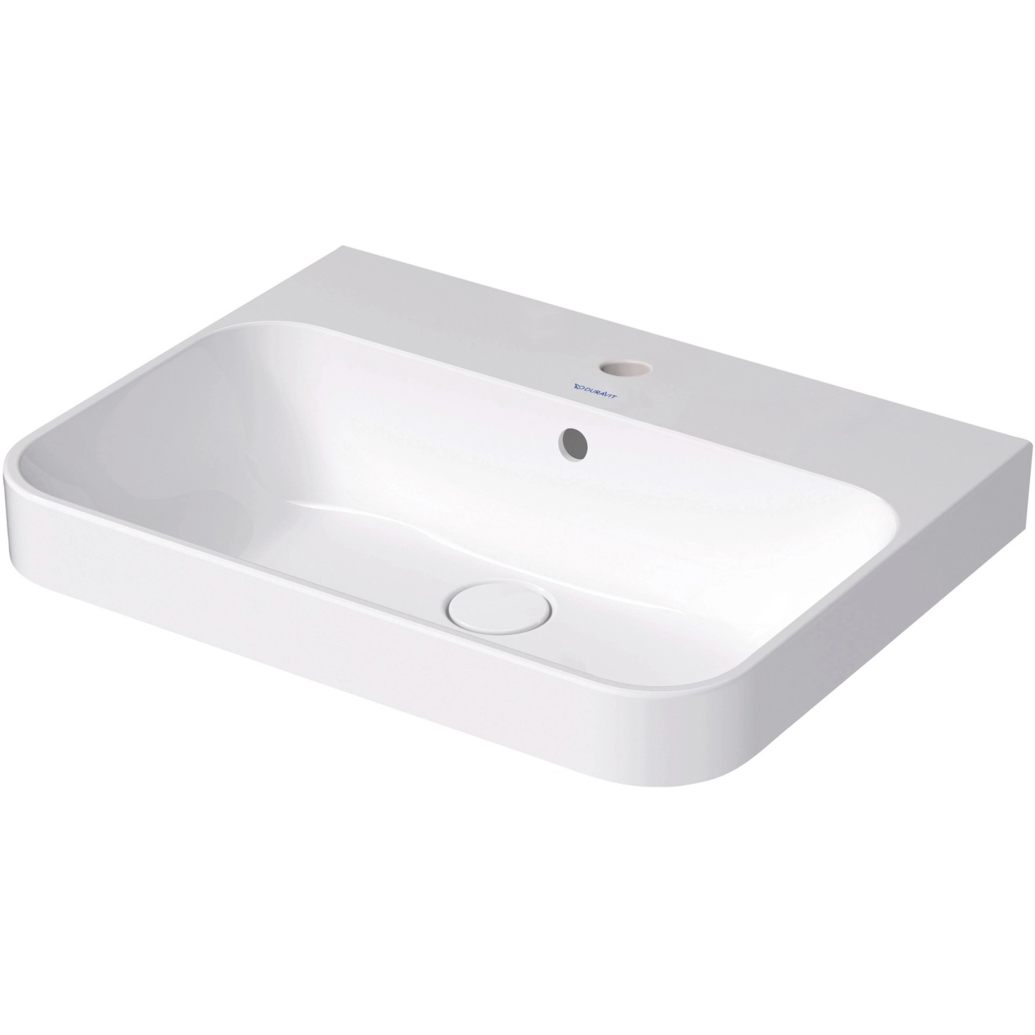 Duravit Aufsatzbecken Happy D.2 Plus Weiß Hochglanz 19,5 cm x 60 cm x 46 cm von DURAVIT