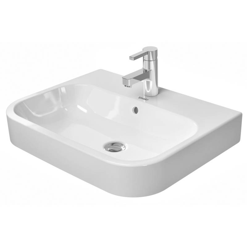 Duravit Aufsatzwaschbecken Happy D.2 60 cm Weiß WG Geschliffen 1 Hahnloch von DURAVIT