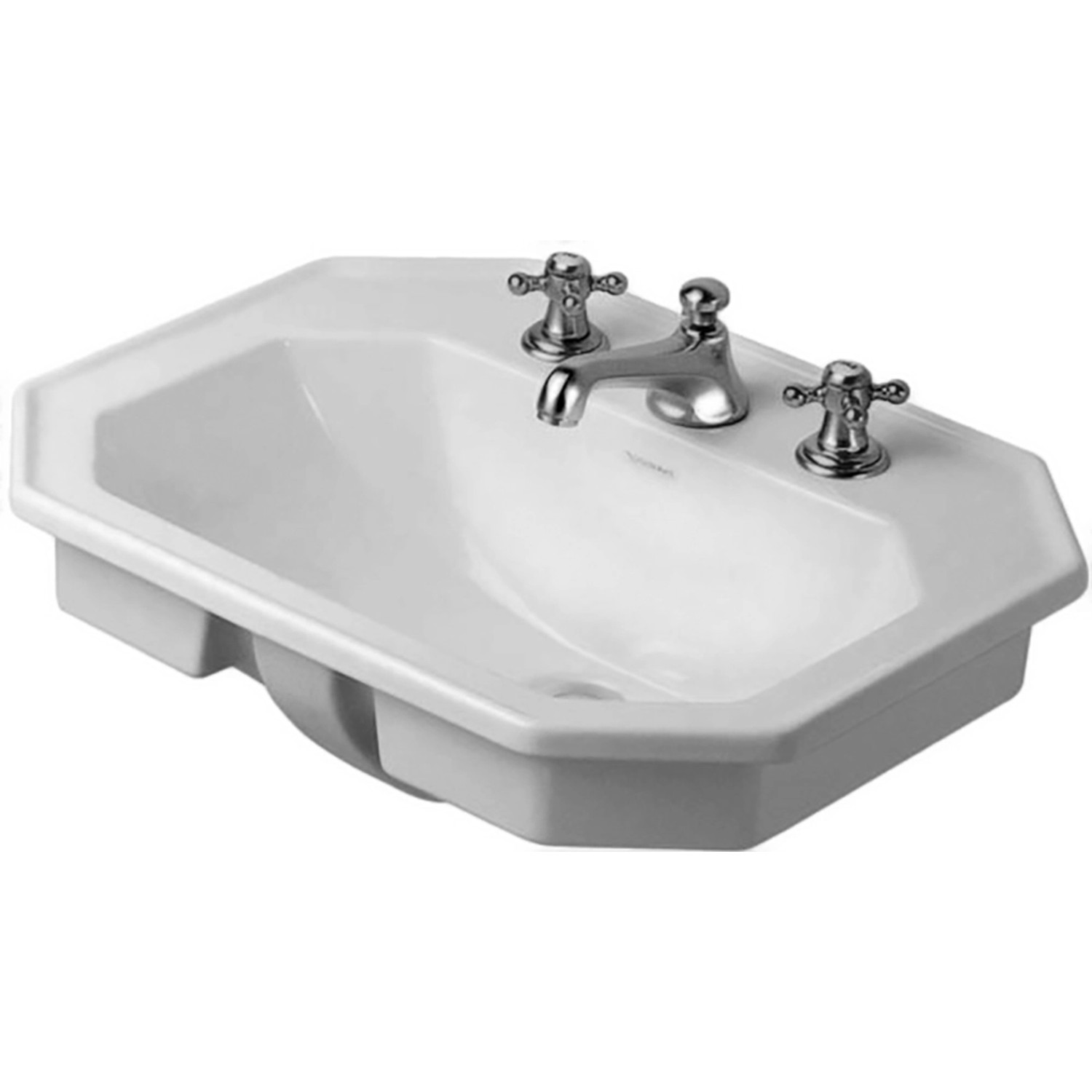 Duravit Einbauwaschbecken 1930 58 cm Weiß WG mit Überlauf + 1 Hahnloch von DURAVIT