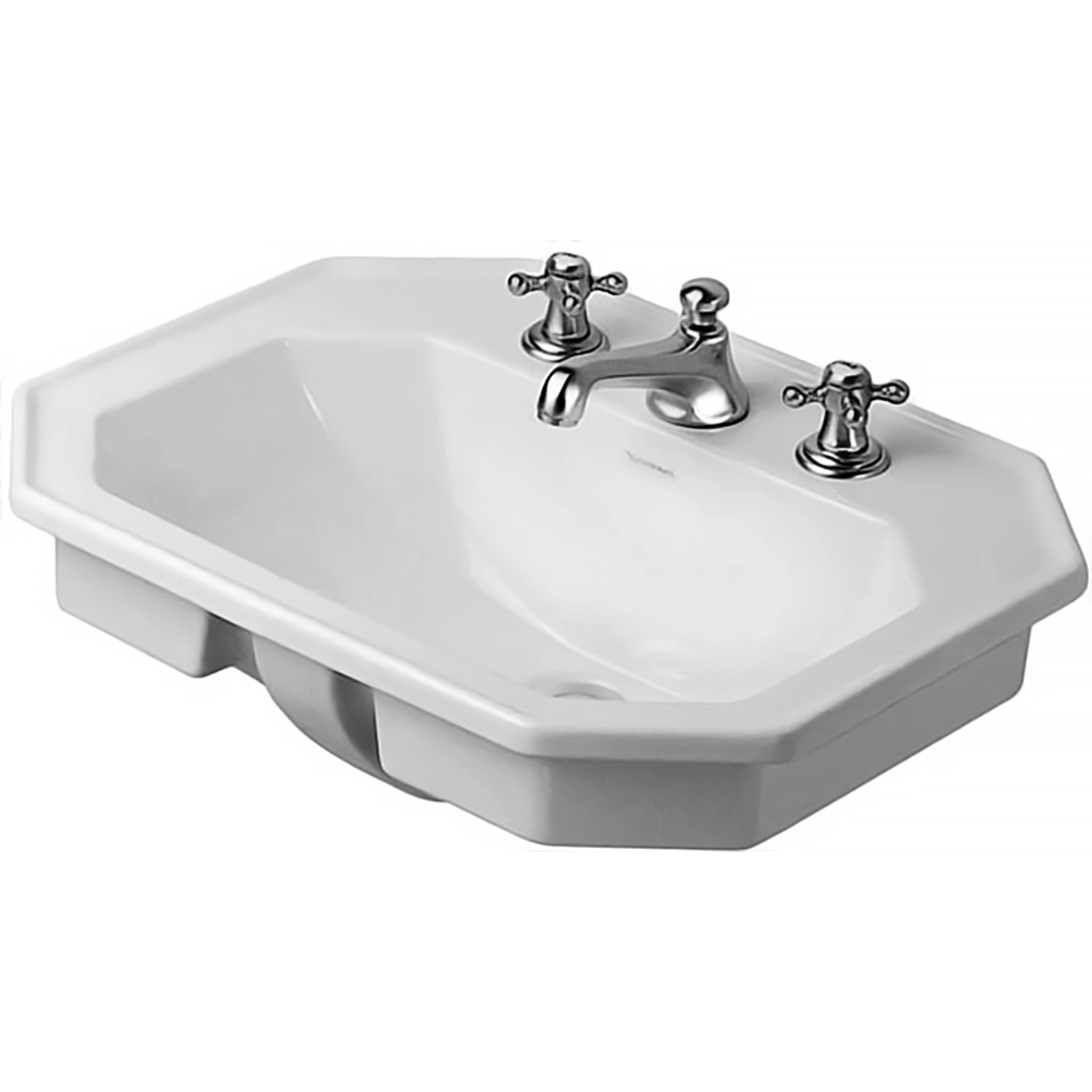 Duravit Einbauwaschbecken 1930 58 cm Weiß mit Überlauf + 1 Hahnloch von DURAVIT