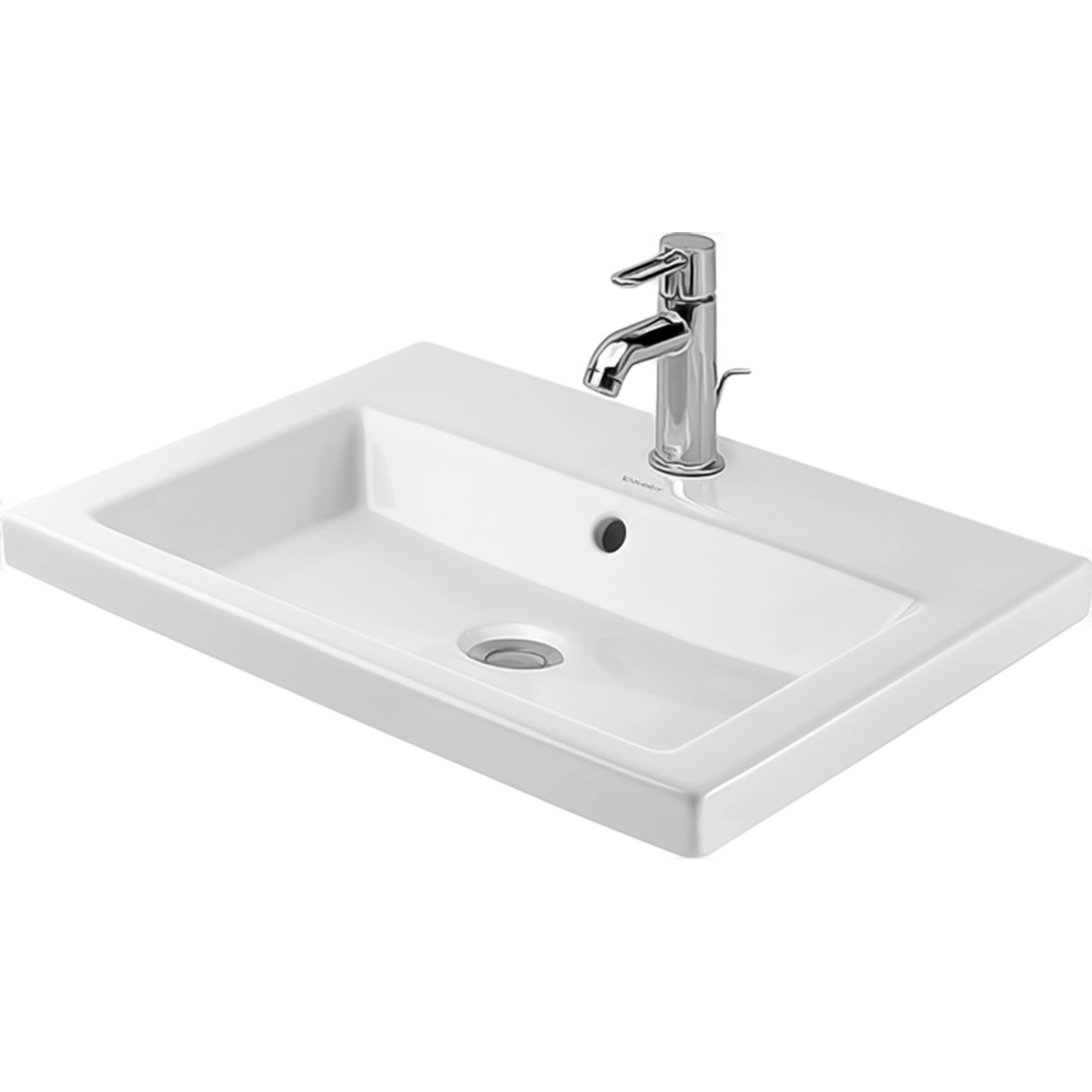 Duravit Einbauwaschbecken 2nd floor 60 cm Weiß WG mit Waschtisch + 1 Hahnloch von DURAVIT