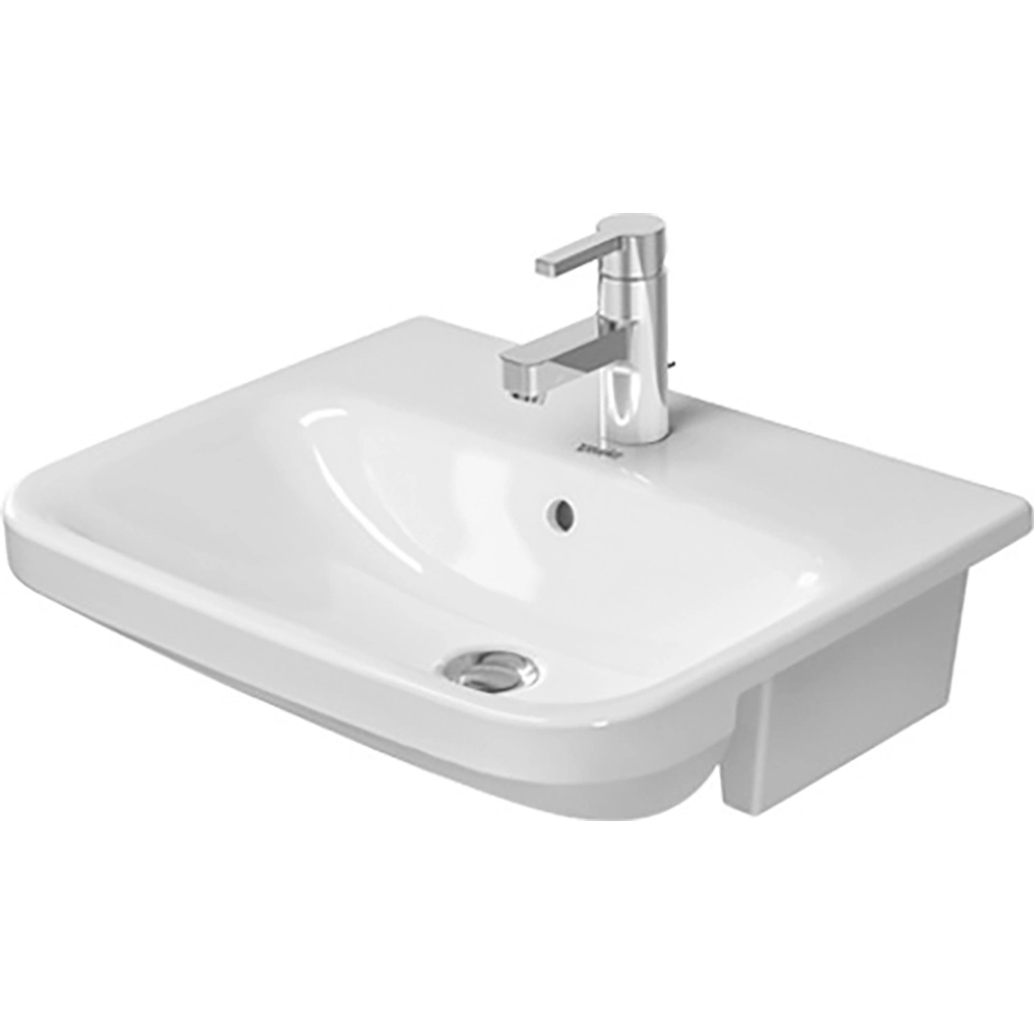 Duravit Einbauwaschbecken DuraStyle 55 cm Weiß Halbeinbauwaschtisch + Hahnlochb. von DURAVIT