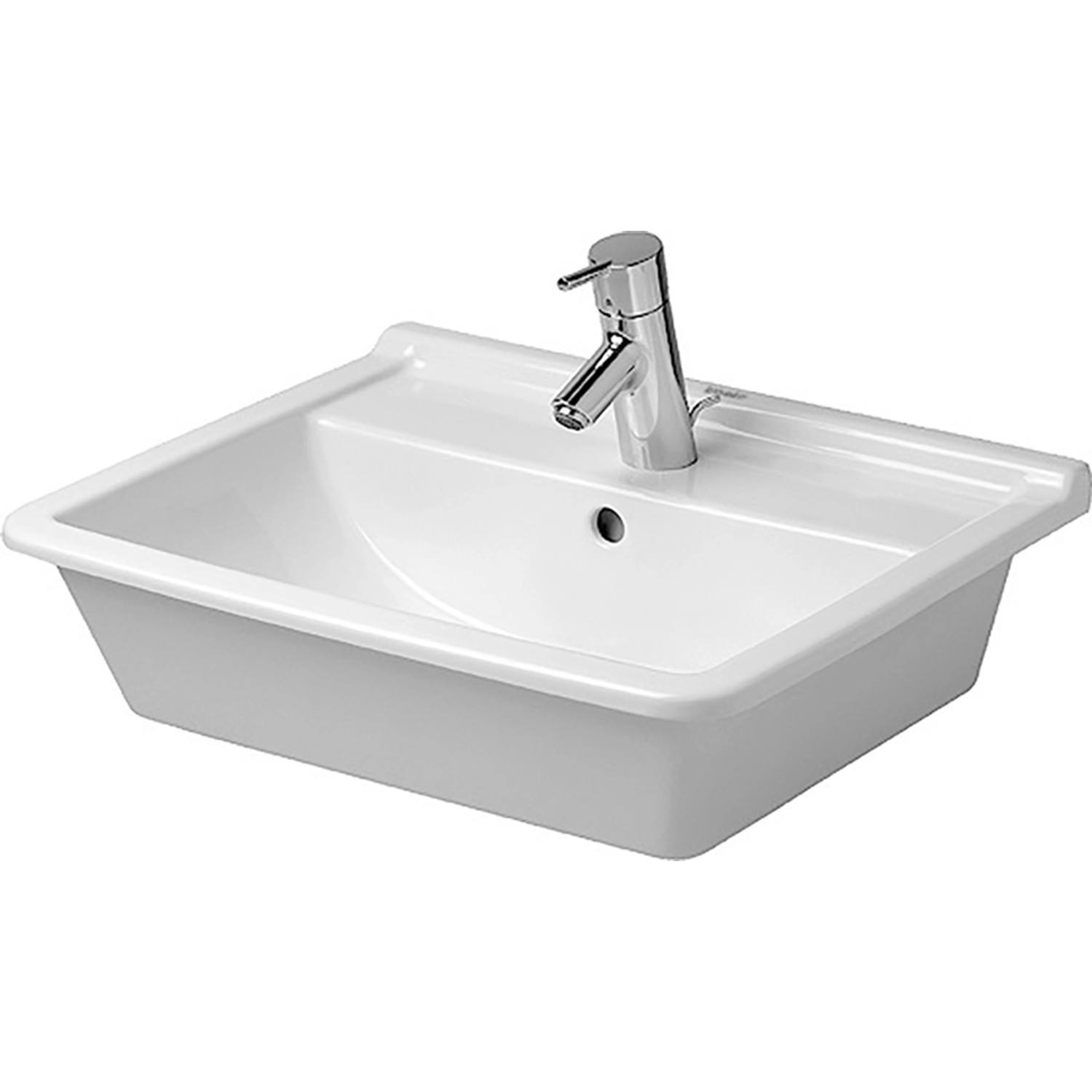 Duravit Einbauwaschbecken Starck 3 56 cm Weiß WG mit Waschtisch + 1 Hahnloch von DURAVIT