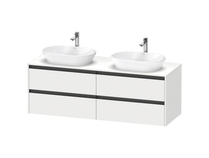 Duravit Ketho.2 Konsolenwaschtischunterbau wandhängend, 4 Auszüge, Becken beidseitig, 160 cm 1788973 von DURAVIT