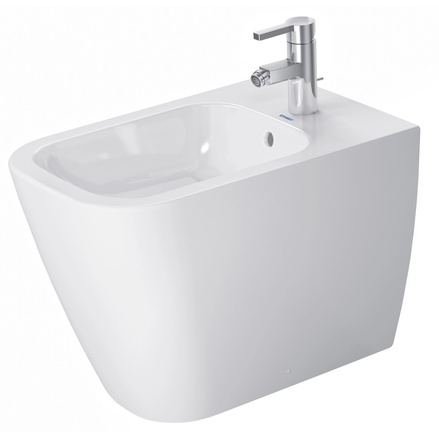 Duravit Stand-Bidet Happy D.2 Weiß WonderGliss mit Überlauf + 1 Hahnloch von DURAVIT