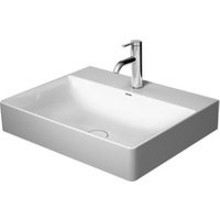 Duravit Waschtisch DURASQUARE ohne Überlauf, mit Hahnlochbank, geschliffen, 600 x 470 mm 1 Hahnloch weiß von DURAVIT