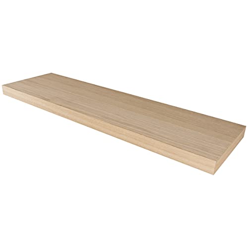 DURAline Wandregal Bücherregal Ablage mit verdeckter Halterung selbsttragendes Regal Natural Oak Veneer - Eiche Furnier 80 x 23,5 x 3,8 cm von DURAline