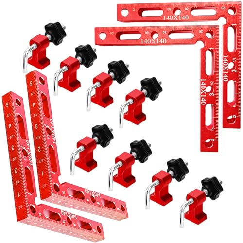 DURDUR Positionierwinkel 90 Grad Winkel Klemme winkelspanner 4-tlg 140mm/5,5 Zoll Rechtwinklige Klemme Befestigungsclips für Zimmermannswerkzeug DURDUR Positionierwinkel 90 Grad Winkel Klemme winkelspanner 4-tlg 140mm/5,5 Zoll Rechtwinklige Klemme Befestigungsclips für Zimmermannswerkzeug von DURDUR