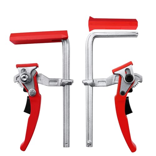 DURDUR Zwinge, 2 Stück Ganzstahl-Tischzwinge mit Hebelgriff, Hebelzwinge,160mm Kapazität/60mm Kehlentiefe Schnellspanner zum Schleifen, Schneiden von DURDUR
