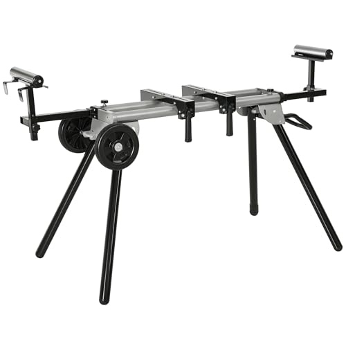 DURHAND Arbeitstisch für Kapp- und Gehrungssägen Sägengestell Kappsäge Stahl Schwarz+Silber Seitenverlängerung 123,5-245 cm DURHAND Arbeitstisch für Kapp- und Gehrungssägen Sägengestell Kappsäge Stahl Schwarz+Silber Seitenverlängerung 123,5-245 cm von DURHAND