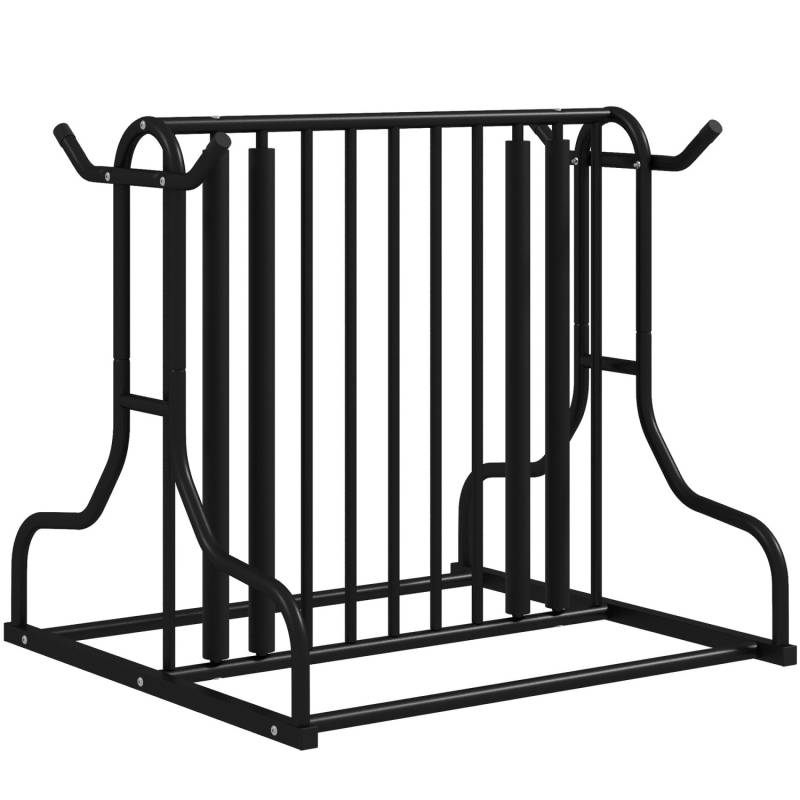 DURHAND Fahrradhalter Radständer Stahl Schwarz 90L x 80B x 80H cm von DURHAND