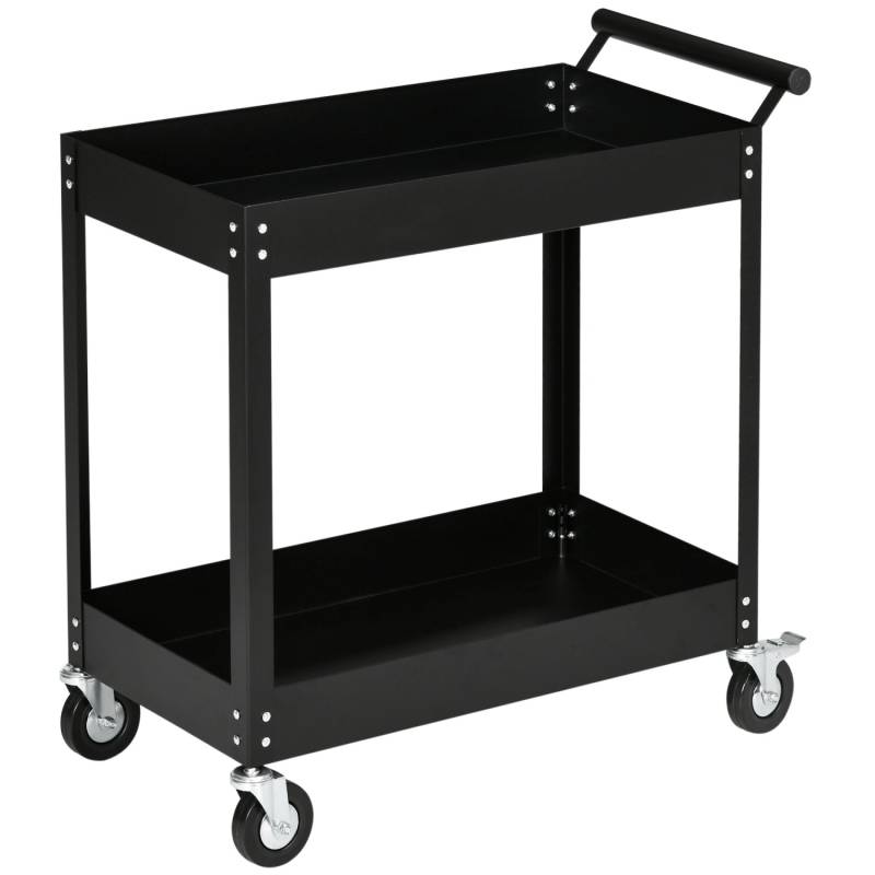 DURHAND Werkstattwagen Kaltgewalzter Stahl Schwarz 84,5L x 38B x 84H cm von DURHAND