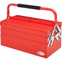 Werkzeugkasten Werkzeugkoffer mit 5 Fächern 45 x 22,5 x 34,5cm Stahl Rot - Rot - Durhand von DURHAND