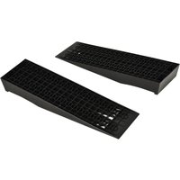 HOMCOM 2 Auffahrrampe Schwellenrampe Bordsteinrampe Gummirampen PP Schwarz 70 x 20 x 8 cm von DURHAND
