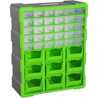 Sortierkasten Kleinteilemagazin Teile Box Aufbewahrungsbox 39 Fächer Grün L38 x B16 x H47,5 cm von DURHAND