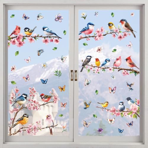 9 Blätter Fensterbilder Frühling Selbstklebend Fenstersticker Frühling mit Schmetterling Blumen Fensterbilder Frühling selbstklebend Fensteraufkleber Vögel auf Ast Frühling Sommer Fensterdeko 9 Blätter Fensterbilder Frühling Selbstklebend Fenstersticker Frühling mit Schmetterling Blumen Fensterbilder Frühling selbstklebend Fensteraufkleber Vögel auf Ast Frühling Sommer Fensterdeko von DURINM