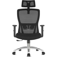 Bürostuhl Ergonomisch Verstellbare Kopfstütze Armlehne Lendenwirbelstütze Schreibtischstuhl mit 90°-130° Neigung Atmungsaktives Netz gepolstertes von DURRAFY