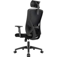 Durrafy Bürostuhl Ergonomisch,Atmungsaktiver Mesh-Bürostuhl mit hoher Rückenlehne Drehstuhl mit verstellbarer Kopfstütze, Armlehnen & Lordosenstütze von DURRAFY
