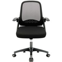 Durrafy - Bürostuhl mit klappbaren Armlehnen, schwarz, ergonomischer, atmungsaktiver Mesh-Sessel, 360° drehbarer Home-Office-Sitz von DURRAFY