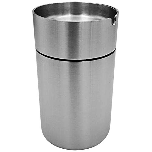 DURTAIL Aschenbecher Edelstahl, Winddichter Aschenbecher aus Edelstahl, Aschenbecher draußen, Aschenbecher für draussen, Auto-Aschenbecher, Geeignet für Garten, Büro, Auto, Balkon (groß) von DURTAIL