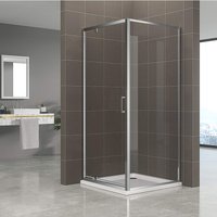 Duschbär Duschkabine, Eckdusche mit Fronteinstieg - Links und rechts montierbar aus 6mm esg Nano Sicherheitsglas 552 70x80 cm - tür: 70 cm von DUSCHBAER