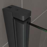 Duschtür stella, Nischentür aus 6 mm durchsichtigem Sicherheitsglas und schwarzen Aluminiumprofilen - bc 70-73 cm Höhe: 190 cm - Duschbär von DUSCHBÄR