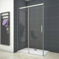 Duschparadies-de - 100X195cm Duschabtrennung Schiebetür Duschkabine Duschwand Dusche 6mm Echtglas esg Glas mit Seitenwand 70X195cm - Transparent von DUSCHPARADIES-DE