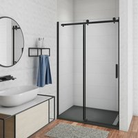 Duschparadies-de - 100X200cm Duschkabine Duschabtrennung Dusche Schiebetür 8mm nano Glas Duschwand Duschtür Schwarz von DUSCHPARADIES-DE