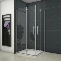 Duschparadies-de - 100X80cm Duschkabine Eckeinstieg Duschabtrennung Duschwand Dusche 6mm esg nano Glas Duschtür Höhe 195cm von DUSCHPARADIES-DE