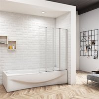 100x140cm Badewannenaufsatz 4mm ESG 4-teilige Duschwand Faltwand Glaswand auf Badewanne 100x140cm Badewannenaufsatz 4mm ESG 4-teilige Duschwand Faltwand Glaswand auf Badewanne von DUSCHPARADIES-DE