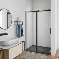 Duschparadies-de - 100x200cm Duschabtrennung Duschkabine Schwarz Schiebetür 8mm nano Glas Duschwand von DUSCHPARADIES-DE