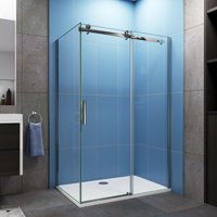 Duschparadies-de - 100x70x195cm Schiebetür 6mm nano Duschwand Eckdusche Abtrennung Duschkabinen von DUSCHPARADIES-DE