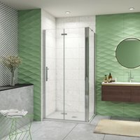 Duschparadies-de - 100x90x195cm Drehtür & Falttür(L-Form) Schwingtür Eckeinstieg Seitenwand Dusche Duschabtrennung von DUSCHPARADIES-DE