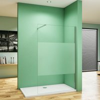 Duschparadies-de - 110x200cm Duschabtrennung Walk In 10mm Nano esg Milchglasstreifen Duschabtrennung + 73-120cm Stabilisator Höhe 200cm Duschparadies-de - 110x200cm Duschabtrennung Walk In 10mm Nano esg Milchglasstreifen Duschabtrennung + 73-120cm Stabilisator Höhe 200cm von DUSCHPARADIES-DE