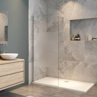 Duschparadies-de - 110x200cm Duschabtrennung Walk In 8mm Nano esg Milchglasstreifen Duschabtrennung + 70-120cm Stabilisator Duschparadies-de - 110x200cm Duschabtrennung Walk In 8mm Nano esg Milchglasstreifen Duschabtrennung + 70-120cm Stabilisator von DUSCHPARADIES-DE