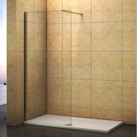 120X200cm Walk in Duschkabine Duschwand Duschabtrennung 8mm NaNO Glas Seitenwand mit Stabilisator von DUSCHPARADIES-DE