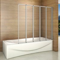 Duschparadies-de - 120x140cm Badewannenfaltwand 5-teilig Badewannenaufsatz Falttür Duschwand Duschabtrennung Faltwand Trennwand 4mm Sicherheitsglas von DUSCHPARADIES-DE