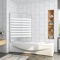 Duschparadies-de - 120x140cm Links Montage Badewannenaufsatz mit nano Glas Badewannenfaltwand esg Duschwand für Badewanne - Transparent von DUSCHPARADIES-DE