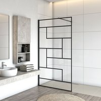 Duschparadies-de - 120x200cm schwarze unregelmäßige Form Walk In Duschabtrennung + 90cm Schwarz Stabilisator Duschkabine 8mm nano esg Glas Duschparadies-de - 120x200cm schwarze unregelmäßige Form Walk In Duschabtrennung + 90cm Schwarz Stabilisator Duschkabine 8mm nano esg Glas von DUSCHPARADIES-DE