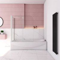 Duschparadies-de - 120x80x140cm 6mm klares esg Faltwand mit Seitenwand Badewannenaufsatz Duschwand Duschkabine von DUSCHPARADIES-DE