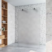 Duschparadies-de - 137.7x200cm+ mit 2 90cm Schwarz Stabilisator 10mm Nano Sicherheitsglas Walk in Milchglas Duschwand Duschabtrennung Duschparadies-de - 137.7x200cm+ mit 2 90cm Schwarz Stabilisator 10mm Nano Sicherheitsglas Walk in Milchglas Duschwand Duschabtrennung von DUSCHPARADIES-DE