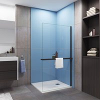 140x200cm Schwarz Duschwand Walk-In 8mm Nano ESG Klarglas ,mit Integriertem Organizer Ablagebrett & Handtuchhalter 140x200cm Schwarz Duschwand Walk-In 8mm Nano ESG Klarglas ,mit Integriertem Organizer Ablagebrett & Handtuchhalter von DUSCHPARADIES-DE