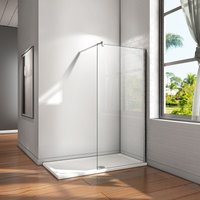 30x200cm+F Form: 90cm Stabilisator 8mm Nano Sicherheitsglas Walk in Duschwand Duschabtrennung Höhe 200cm von DUSCHPARADIES-DE
