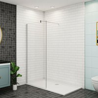 40x200cm+F Form:90cm Stabilisator Walk-In Dusche Duschabtrennung 10mm esg Nano Duschwand Glas Duschkabine von DUSCHPARADIES-DE