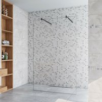 Duschparadies-de - 57.7x200cm+ mit 2 70-120cm Schwarz Stabilisator 10mm Nano Sicherheitsglas Walk in Duschwand Duschabtrennung Duschparadies-de - 57.7x200cm+ mit 2 70-120cm Schwarz Stabilisator 10mm Nano Sicherheitsglas Walk in Duschwand Duschabtrennung von DUSCHPARADIES-DE