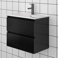 60 cm Badezimmermöbel Set Unterschrank soft close 2 Schubladen Schwarz Hochglanz Selbstmontierter Unterschrank dünn keramik waschtisch 60 cm Badezimmermöbel Set Unterschrank soft close 2 Schubladen Schwarz Hochglanz Selbstmontierter Unterschrank dünn keramik waschtisch von DUSCHPARADIES-DE