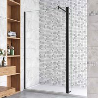 60x200cm Schwarz Walkin Duschkabine + 30x200cm Flipper Panel +f Form 140cm Stabilisator 8mm Nano-ESG Duschtrennwand 60x200cm Schwarz Walkin Duschkabine + 30x200cm Flipper Panel +f Form 140cm Stabilisator 8mm Nano-ESG Duschtrennwand von DUSCHPARADIES-DE