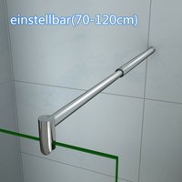 Duschparadies-de - 700-1200mm(eckig & einstellbar) Haltestange für Duschwand Stabilisator für Glasstärke 8/10mm - Transparent von DUSCHPARADIES-DE